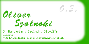 oliver szolnoki business card